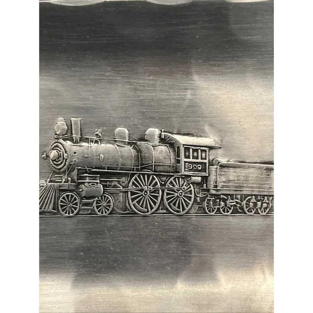 Vintage Wendell August Forge Hand Hammered Aluminum Tray Train Locomotive No 999